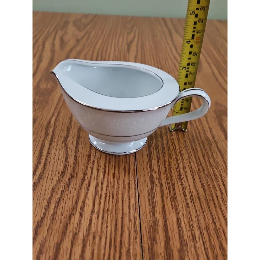 NORITAKE 6438 BUCKINGHAM BONE CHINA PLATINUM CREAMER & SUGAR BOWL